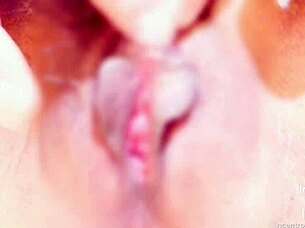 She massages her clit in amateur bdsm session