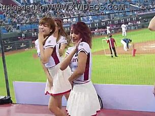 Sexy Baseball Cheerleaders Dancing Provocatively