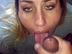 The last blowjob with deepthroat and cumshot swallowing