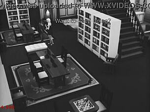 Bookworm wife encounters stranger at library under security cam.