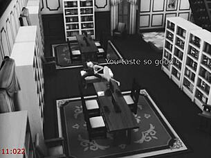 Bookworm wife encounters stranger at library under security cam.