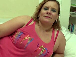 mature chubby blonde with huge tits gets rough group threesome