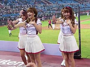 Sexy Baseball Cheerleaders Dancing Provocatively