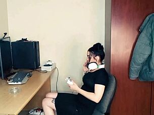 couldent pay rent so landlord groped my small tits and tight pussy.