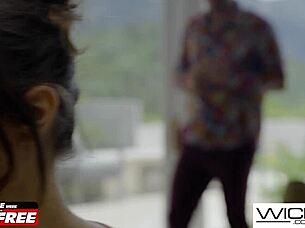 My hot nerdy big tittied girlfriend helped me, so I fucked her hard in every position – is that fair?