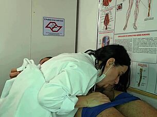 Nurse gets excited seeing patient's big erection