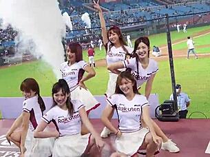 Sexy Baseball Cheerleaders Dancing Provocatively