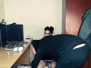 couldent pay rent so landlord groped my small tits and tight pussy.