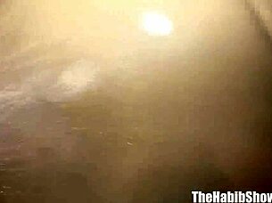 Masterbating with big dildo toys laylared takes it all in