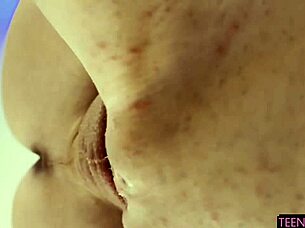 Teen screams in pleasure during first hardcore fuck with juniper ren