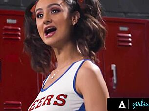 Girlsway - Petite 18+ Rival Cheerleaders Eliza Ibarra & Coco Lovelock Bicker Each Other In Locker Room!