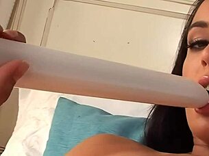 Is this candy girl playing with lollipops or something naughtier?