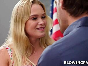 Blonde teen student can't get enough of teacher's big cock?