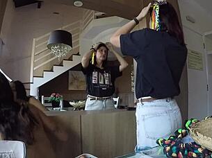 The Girls Found The Snake At The Festival And Sucked It 😏