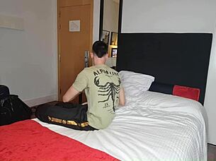 In this role play, cleaning girl in sexy outfit gives blowjob to client before fucking him in POV