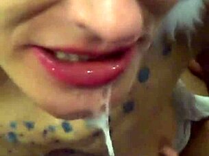 Vilja giving sloppy pov blowjob, choking and maledom in european amateur sex.