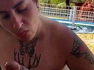 She Swallows My Cum In The Park!