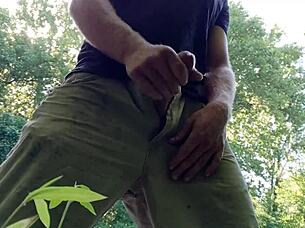 guy jerks off publicly at park, cum everywhere, hopes unseen