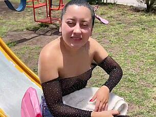 Hot fuck with follower met at university outdoor party