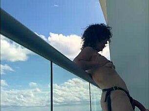 i enjoy strap on love with brunette in cancun