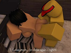 The overworked stepmom enjoys big cock handjob and cum