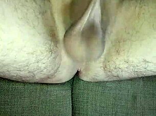 Jerking off huge uncircumcised cock to orgasm.