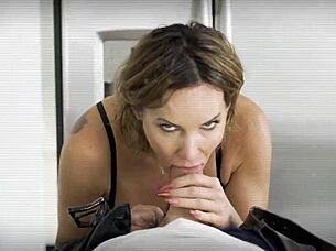 Black GILF in Lingerie Allows Young Guy to Savor Her Sweet Pussy with Handjob and POV Sex