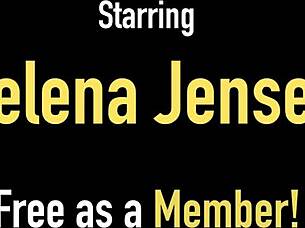 Babe jelena jensen's massive tits get spermed after a deep throat scene with mature pornstar.