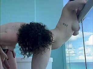 i enjoy strap on love with brunette in cancun