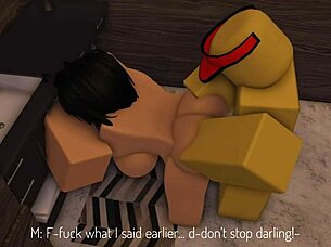 The overworked stepmom enjoys big cock handjob and cum