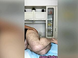 i perform deep depilation of men's bikini to the client, who often cums during procedure