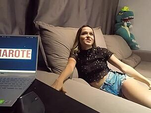 Irma, Twin of Floripa's Mini Whore, Passes Sofa Test with Blowjob, Fucking, and Orgasm Before Leaving to Return