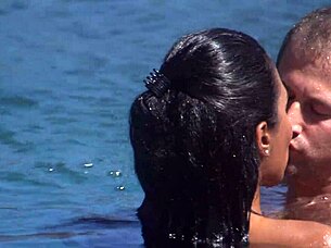 Dee massages and fucks by the pool in hot outdoor interracial scene!