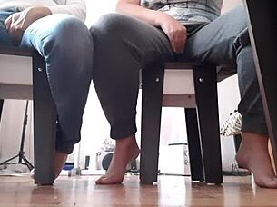 My Girlfriend And I Masturbate Under The Table During English Class At The University