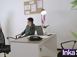 young argentine seduces boss, stepson fucks her