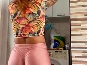 redhead flashes pussy near husband