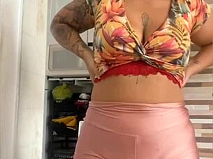 redhead flashes pussy near husband