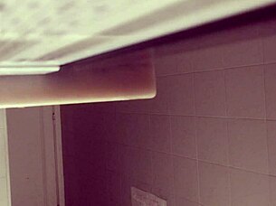 He goes to the bathroom for some private masturbation