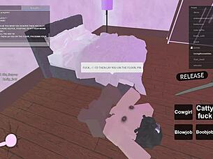 the girl in roblox gives blowjob to big black cock then anal