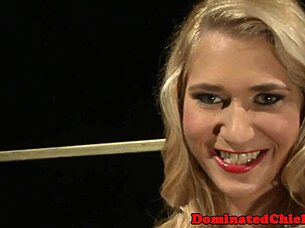 She begs for rough bondage and jizz spray.