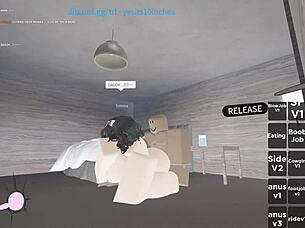 the girl in roblox gives blowjob to big black cock then anal