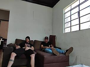 carlos urach and carmona stroke their big cocks together in gay fetish