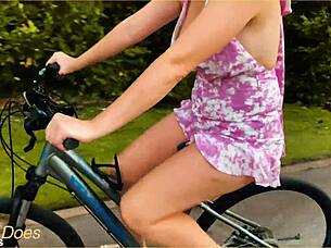 Wife Excitedly Shows Big Tit Cleavage in Public Dare