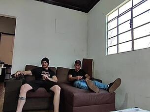 carlos urach and carmona stroke their big cocks together in gay fetish