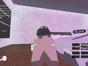 the girl in roblox gives blowjob to big black cock then anal