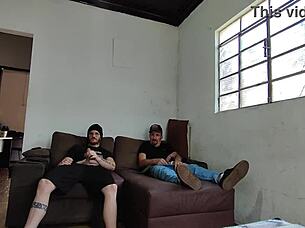 carlos urach and carmona stroke their big cocks together in gay fetish