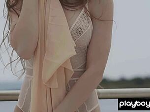 Confident Ukrainian Teen Kate Chromia Posing And Stripping On The Balcony!