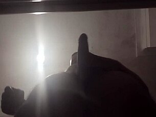 He goes to the bathroom for some private masturbation