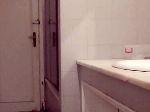 He goes to the bathroom for some private masturbation