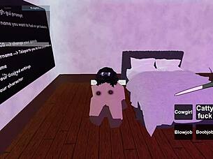 the girl in roblox gives blowjob to big black cock then anal